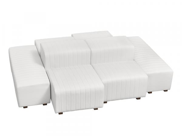 White Vinyl -- Beverly Oasis Medium Grouping -- CESS-099 -- Trade Show Furniture Rental