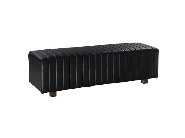 CEOT-026 (Black Vinyl) | Beverly Bench Ottoman -- Trade Show Rental Furniture